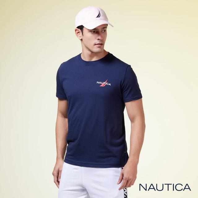 【NAUTICA】男裝 船錨圖騰印花短袖T恤(深藍)