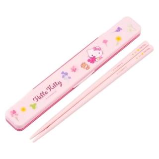 【小禮堂】Hello Kitty 環保筷子組 - 花朵款(平輸品)