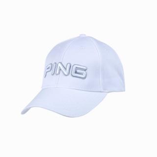 【PING】男款立體繡LOGO高爾夫球帽-白(GOLF/高爾夫球帽/配件/PQ24110-87)