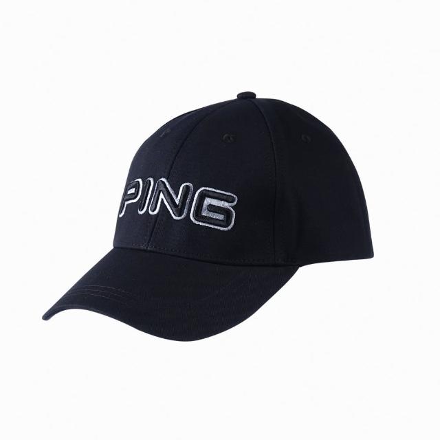 【PING】男款立體繡LOGO高爾夫球帽-黑(GOLF/高爾夫球帽/配件/PQ24110-88)