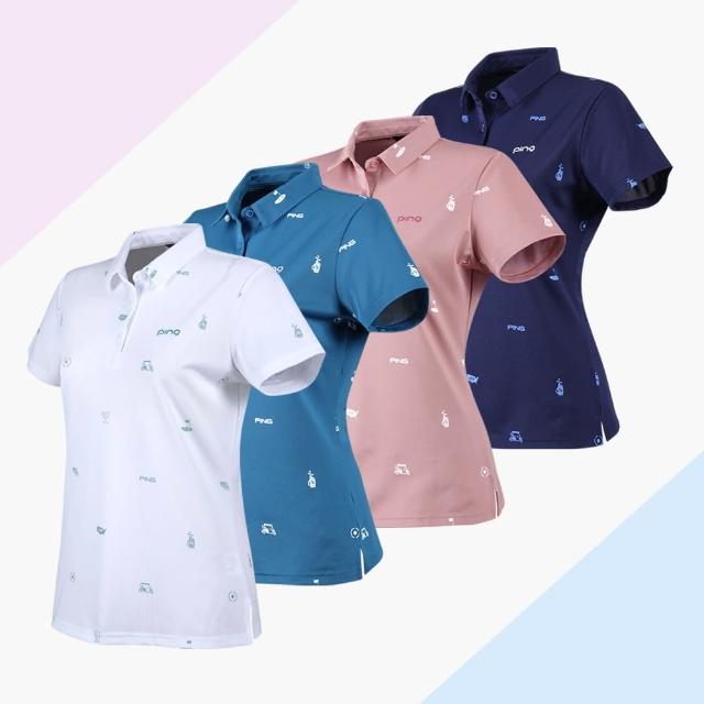 【PING】女款GOLF網眼吸濕排汗抗UV短袖POLO衫-共4色(高爾夫球衫/RA24191)