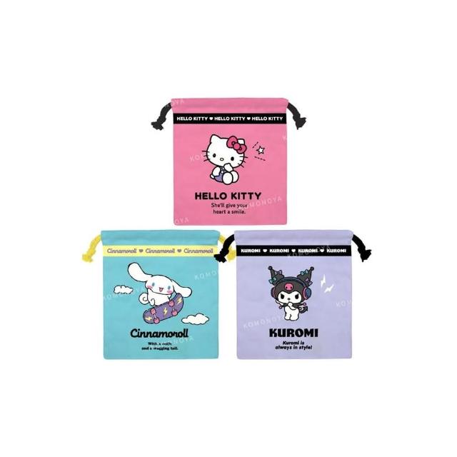 【小禮堂】Sanrio 三麗鷗 尼龍束口袋 - 姓名款 Kitty 酷洛米 大耳狗(平輸品)