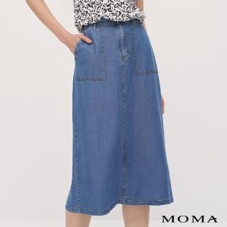 【MOMA】質感天絲牛仔裙(藍色)