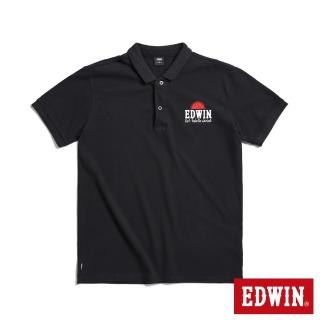 【EDWIN】男裝 日落基本Basic短袖POLO衫(黑色)