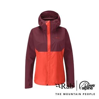 【RAB】Downpour Eco Jacket 透氣防風防水連帽外套 女款 深石楠/葡萄柚 #QWG83