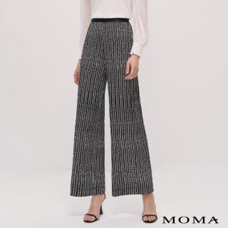 【MOMA】藝術風幾何印花小寬褲(黑色)