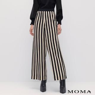 【MOMA】精緻休閒直條小寬褲(杏色)