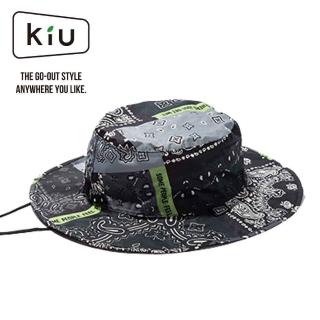 【KIU】日本 原廠貨 中性 抗UV防潑水可收納闊邊帽 健行/生活/旅行 拼湊頭巾 K85-228(K85-228)