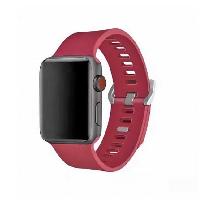 【樂邁家居】Apple Watch 運動風格矽膠錶帶 42/44/45/49mm(柔韌矽膠/輕鬆拆卸/親膚材質)