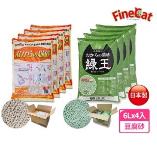 【FineCat 好喵】日本製 真豆腐貓砂 6L-4入組(日本製/低粉塵/不易帶砂/環保/箱購)