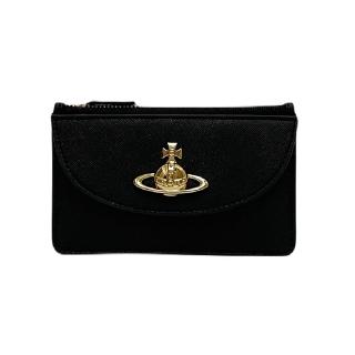 【Vivienne Westwood】春夏新款 女款 防刮皮革卡夾/零錢包(黑色)