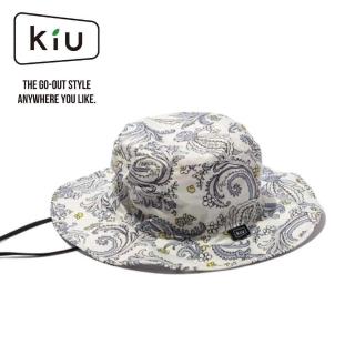 【KIU】日本 原廠貨 中性 抗UV防潑水可收納闊邊帽 健行/生活/旅行 佩斯利花紋(K85-222)