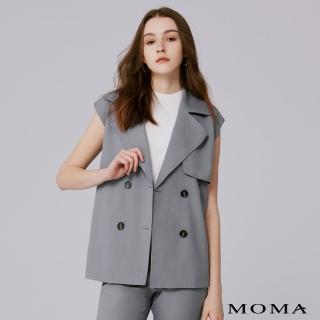 【MOMA】俐落風衣版腰帶背心(灰色)