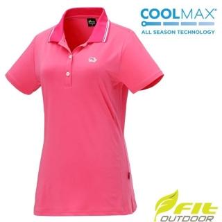 【FIT】女 Coolmax吸濕排汗短袖POLO衫.休閒衫.運動上衣(MS2105-11 玫紅色)