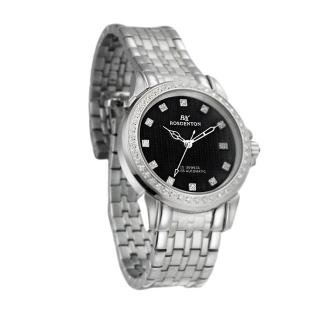 【ROSDENTON 勞斯丹頓】公司貨R1 動心時刻 晶鑽時尚機械腕錶-黑色面-女錶-錶徑25mm(120LB-D)