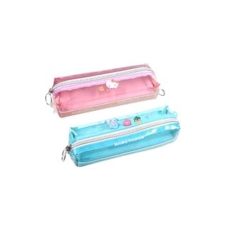 【小禮堂】Sanrio 三麗鷗 PVC雙面拉鍊筆袋 - 好友款 Kitty 人魚漢頓(平輸品)