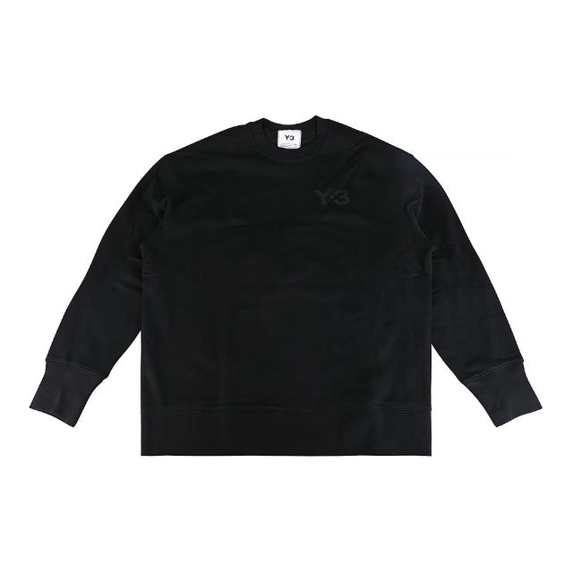【Y-3 山本耀司】Y-3 左胸黑字小LOGO設計純棉長袖T恤(平輸品/男款/黑)