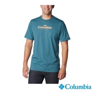 【Columbia 哥倫比亞 官方旗艦】男款-CSCLOGO短袖上衣-碧綠色(UAO13630JP/IS)