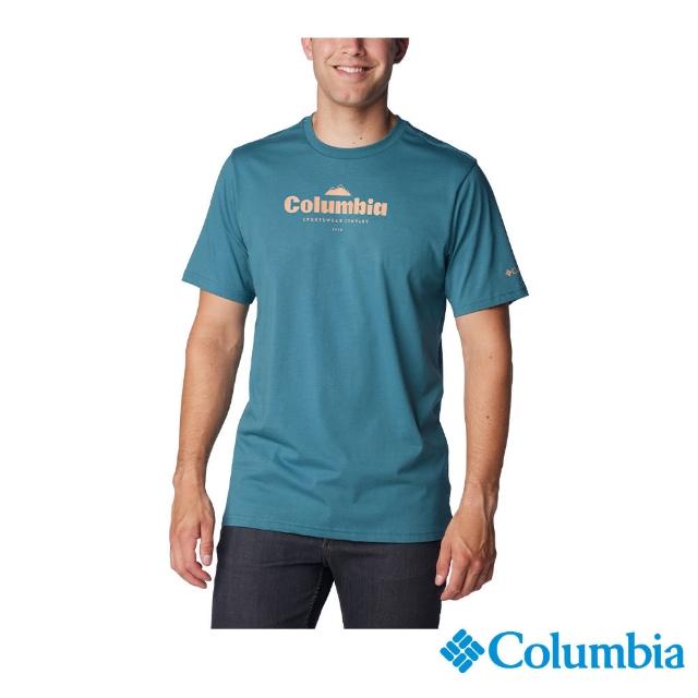 【Columbia 哥倫比亞 官方旗艦】男款-CSCLOGO短袖上衣-碧綠色(UAO13630JP/IS)