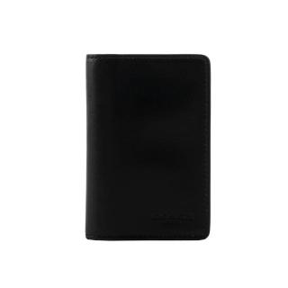 【COACH】平滑小牛皮二折證件照卡片夾/名片夾(黑色)