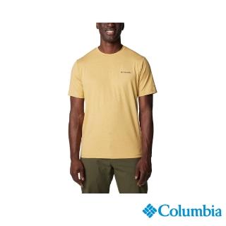 【Columbia 哥倫比亞 官方旗艦】男款-Tech Trail防曬UPF50快排短袖上衣軍-黃色(UAE55450YL/IS)