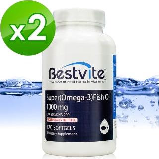 【Bestvite 必賜力】超級OMEGA-3魚油膠囊2瓶(120顆/瓶)