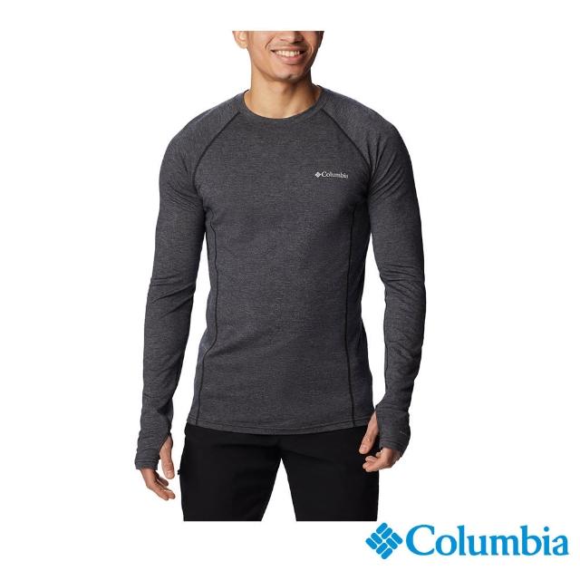 【Columbia 哥倫比亞 官方旗艦】男款-Tunnel Springs快排羊毛長袖上衣-黑色(UAO33700BK/HF)