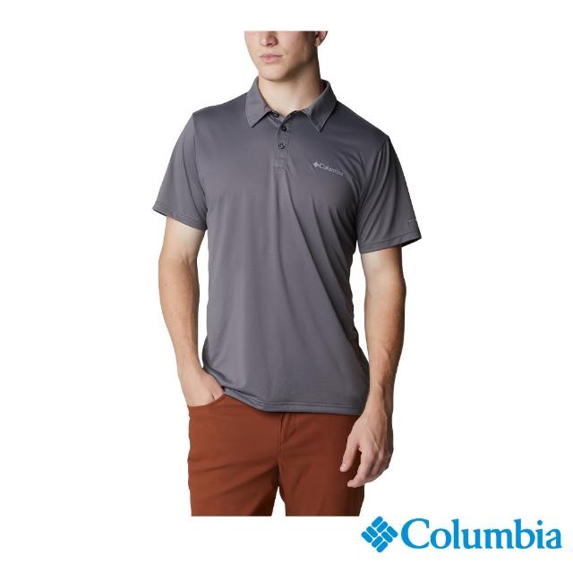 【Columbia 哥倫比亞 官方旗艦】男款-Columbia Hike快排短袖POLO衫-深灰色(UAE36140DY/IS)