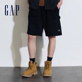 【GAP】男裝 鬆緊短褲 厚磅密織親膚系列-黑色(884889)