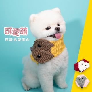 【QIDINA】可愛狐狸頭保暖寵物圍巾(寵物配件 寵物衣服 寵物領巾 寵物口水巾)