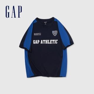 【GAP】男裝 Logo印花圓領短袖T恤-海軍藍(885845)