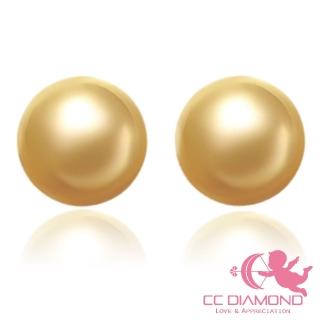 【CC Diamond】天然南洋金珍珠 經典18K金耳釘(10-10.5mm)