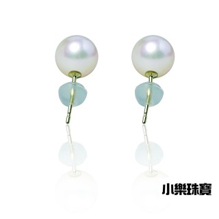 【小樂珠寶】頂級AKOYA海水天然日本珍珠耳環(耳貼耳針式K金14K金585保值第一)
