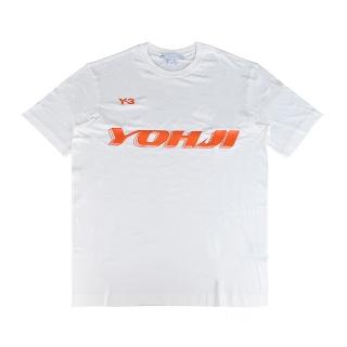 【Y-3 山本耀司】Y-3 橘字LOGO耀司拼音圖案純棉短袖T恤(平輸品/男款/白)