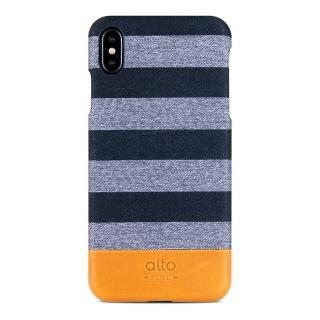 【Alto】iPhone Xs Max Denim 系列 6.5吋 皮革手機殼 - 灰條紋(iPhone 保護殼)