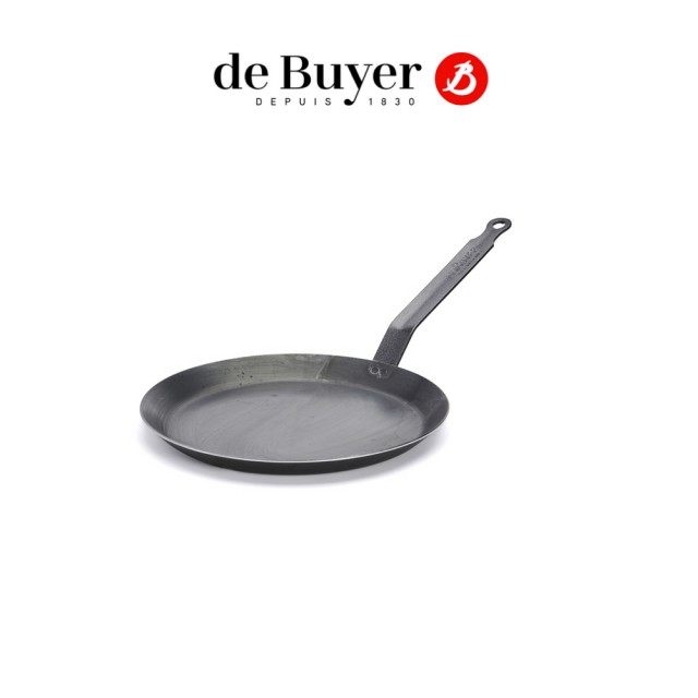 【de Buyer 畢耶】『輕礦藍鐵系列』傳統單柄可麗餅鍋24cm/鐵鍋