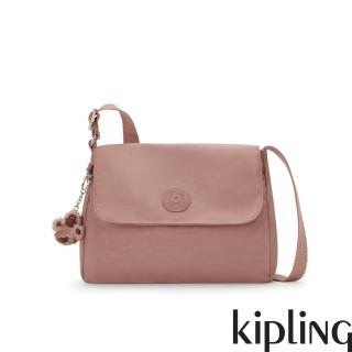 【KIPLING官方旗艦館】乾燥藕粉色翻蓋側背包-MELILLO
