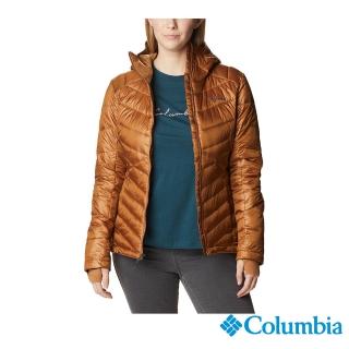 【Columbia 哥倫比亞 官方旗艦】女款-Joy Peak金鋁點極暖防潑連帽外套-銅棕(UWR71020IX/HF)