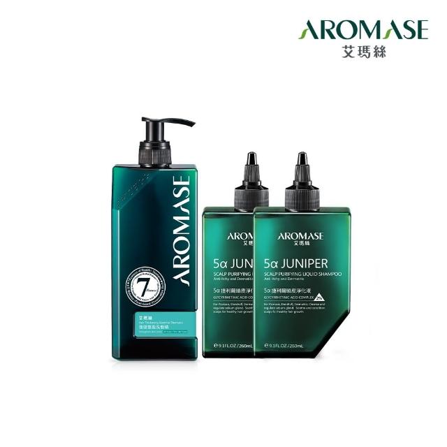 【Aromase 艾瑪絲】頭皮淨化植萃洗髮精組(頭皮淨化液260mlx2+洗髮精400mlx1)