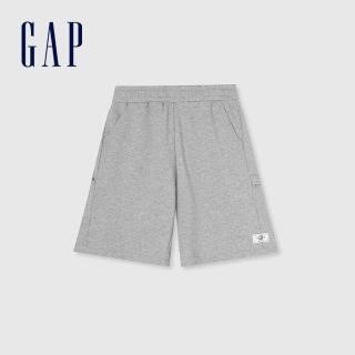 【GAP】男裝 鬆緊短褲 厚磅密織親膚系列-灰色(884889)