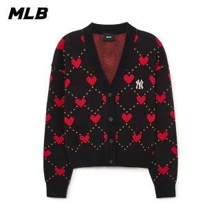 【MLB】女版針織衫 Heart系列 紐約洋基隊(3FKCH0234-50BKS)