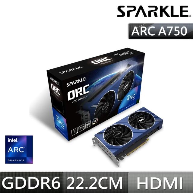 SPARKLE】撼與Arc A750 ORC 8G GDDR6 Intel 顯示卡- momo購物網- 好評