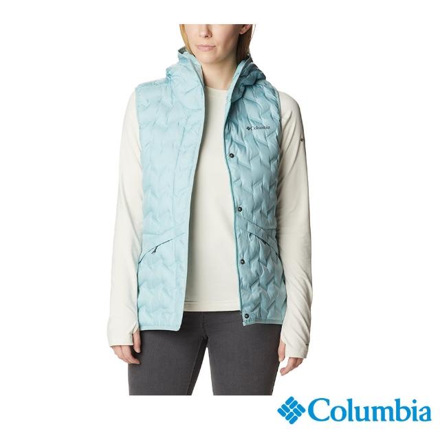 【Columbia 哥倫比亞 官方旗艦】女款-Delta RidgeOmni-Heat鋁點保暖650羽絨連帽背心-海水綠(UWR17270SE/H