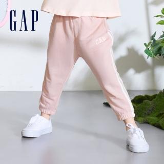 【GAP】女幼童裝 Logo束口鬆緊棉褲-粉色(452257)