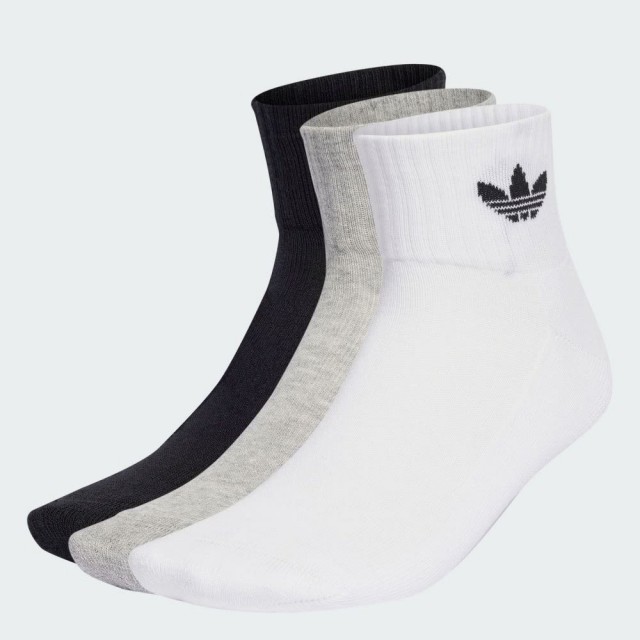 【adidas 愛迪達】運動襪 長襪 踝襪 男襪 女襪 三入組 MID ANKLE SCK(IJ5612)