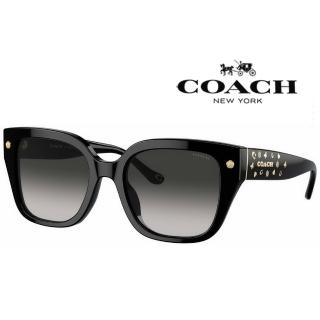 【COACH】亞洲版 時尚太陽眼鏡 精緻寬版鏡臂設計 HC8392U 50023C 黑框抗UV漸層灰鏡片 公司貨