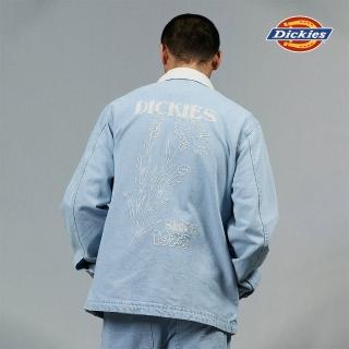 【Dickies】男款復古藍丹寧純棉背面大圖案刺繡設計外套｜DK012970C15