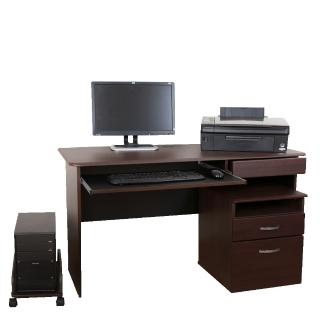 【DFhouse】梅克爾電腦辦公桌+主機架+活動櫃(2色)