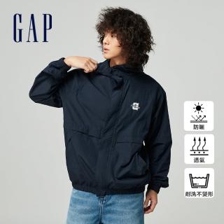 【GAP】男女同款 Logo防曬印花連帽外套-海軍藍(877515)