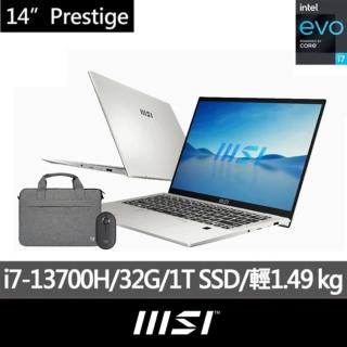 【MSI】筆電包/滑鼠組★14吋i7輕薄商務筆電(Prestige 14 Evo/i7-13700H/32G/1T SSD/W11/B13M-495TW)